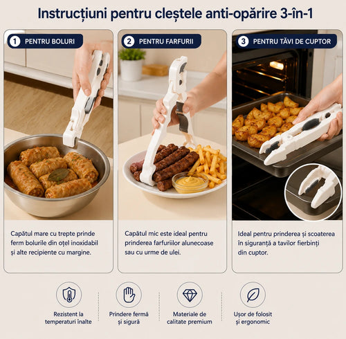 1+1 GRATIS Clește Multifunctional 3în1 de bucatarie antiopărire