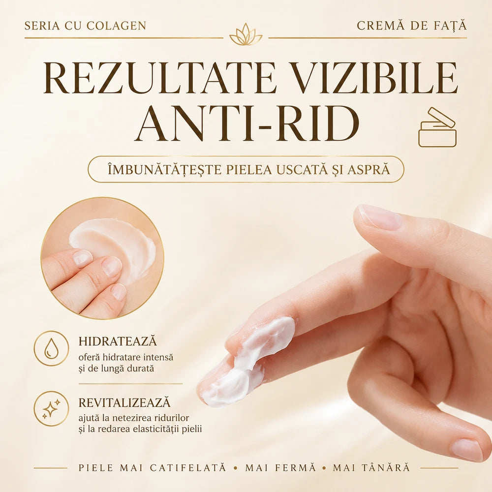 Cremă de Față Anti-Rid cu Collagen – Anti-Îmbătrânire și Refacerea Pielii