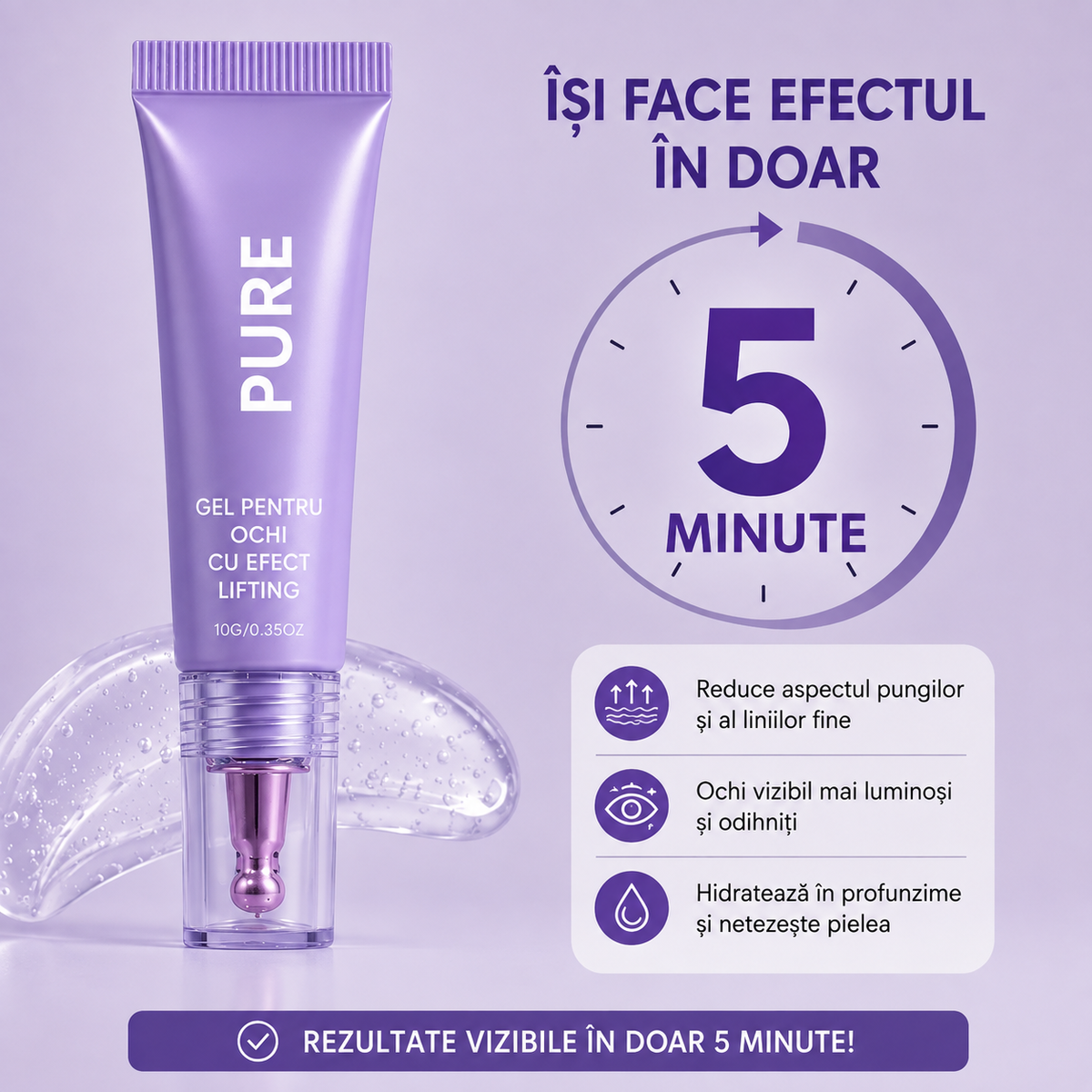 Gel magic pentru Pungile de Sub Ochi și Riduri – Efect Vizibil în Doar 5 Minute